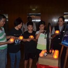 Kids lightning candles at The Federal Kuala Lumpur
