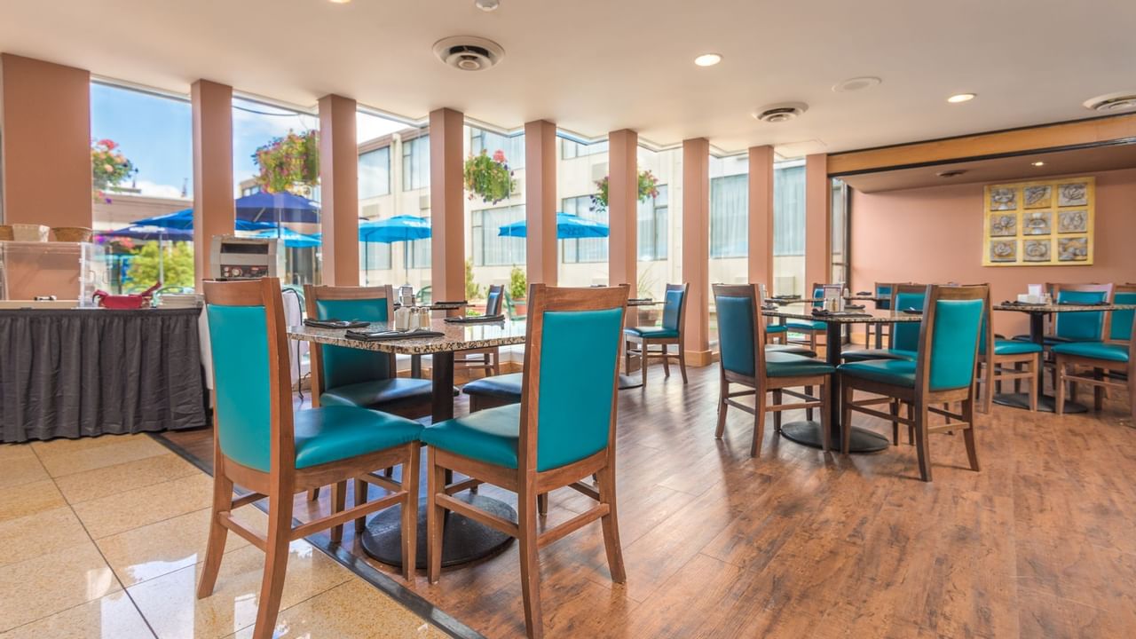 Dining tables in restaurant