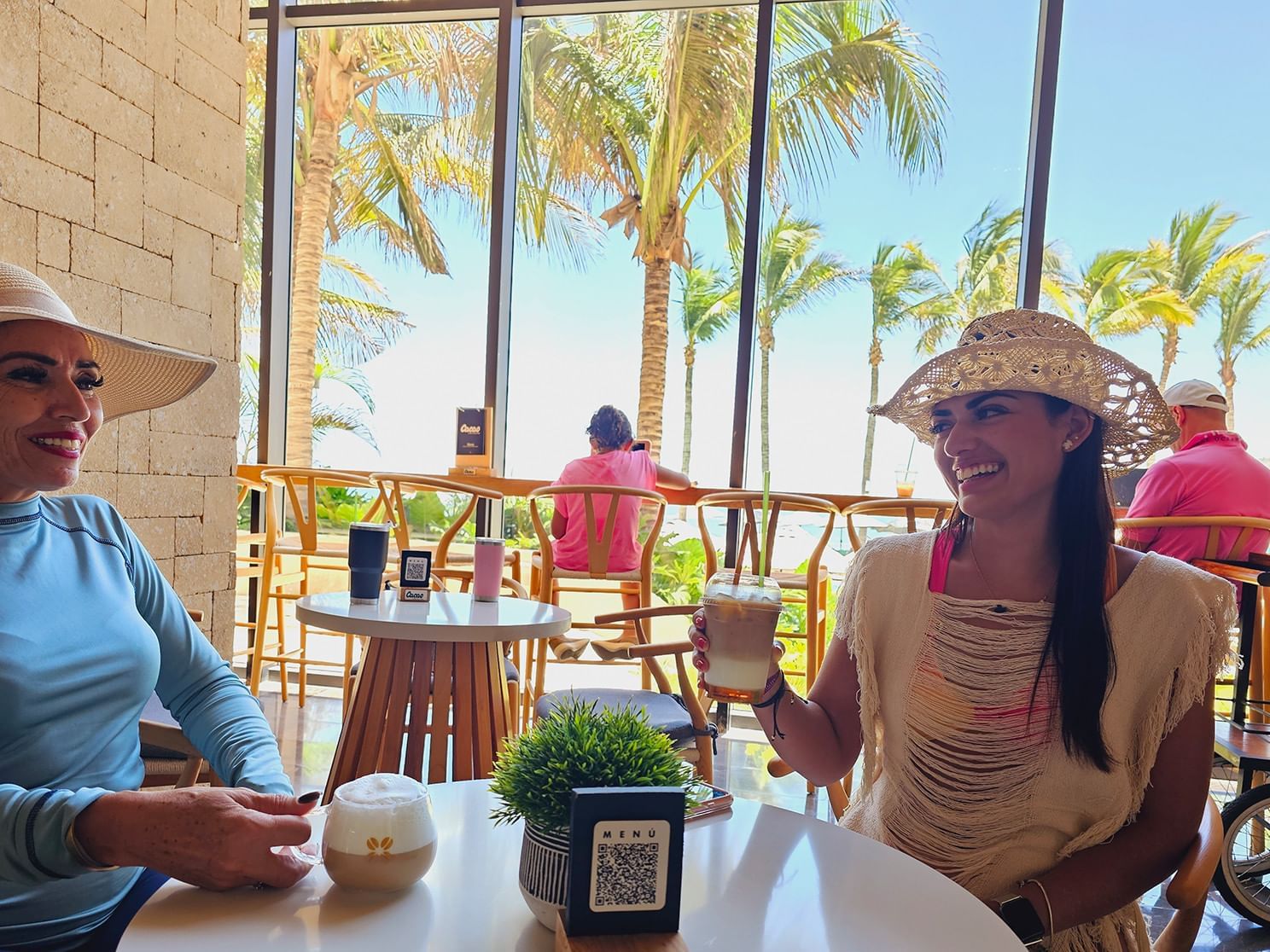 Ladies enjoying in Cacao Coffee bar at Viaggio Resort Mazatlan