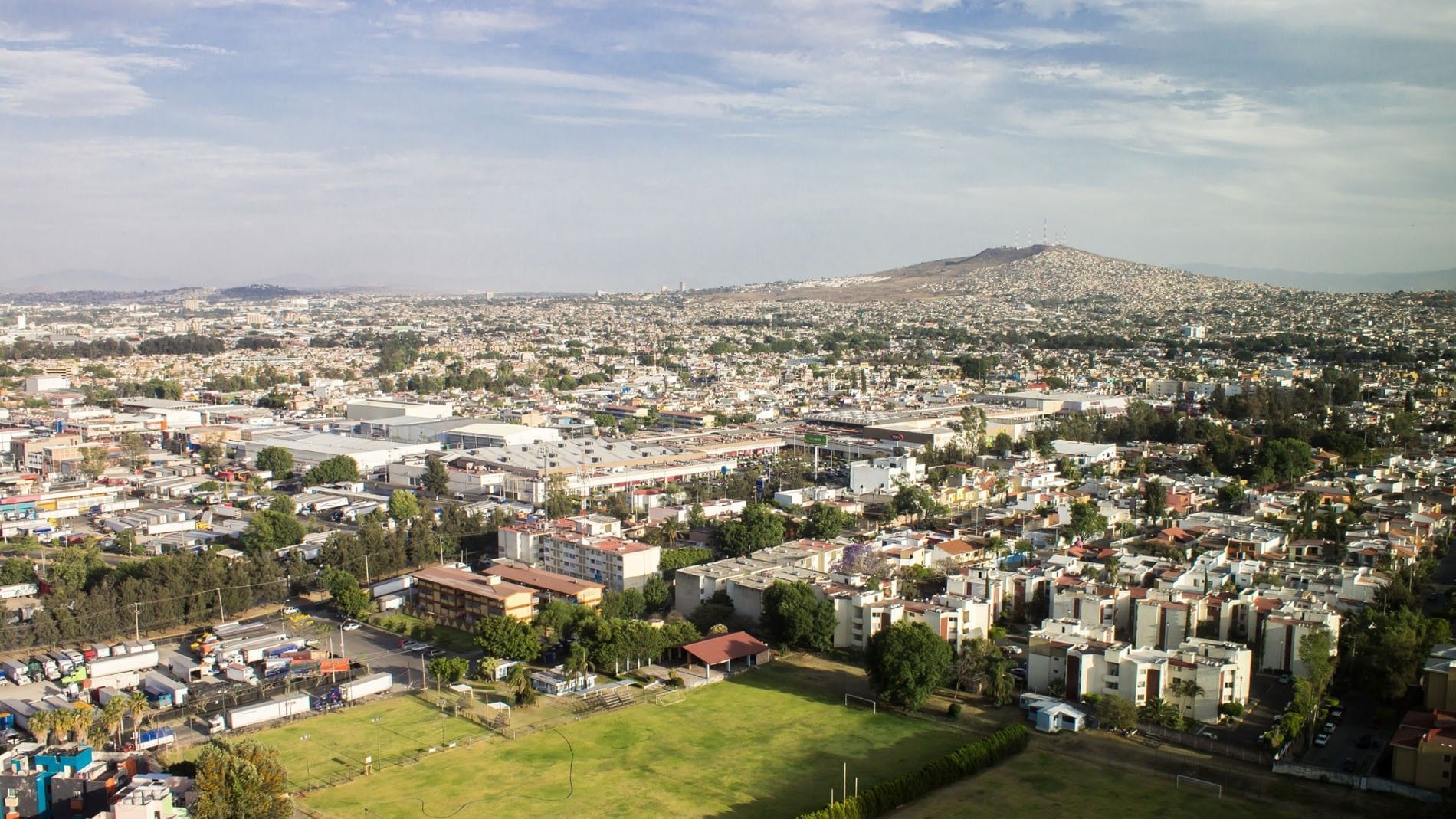 Panoramic cityscape of Zapopan showing local architecture and hills near Camino Real Guadalajara