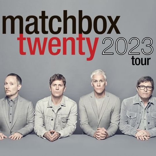 members of Matchbox Twenty wearing gray clothes against a gray background
