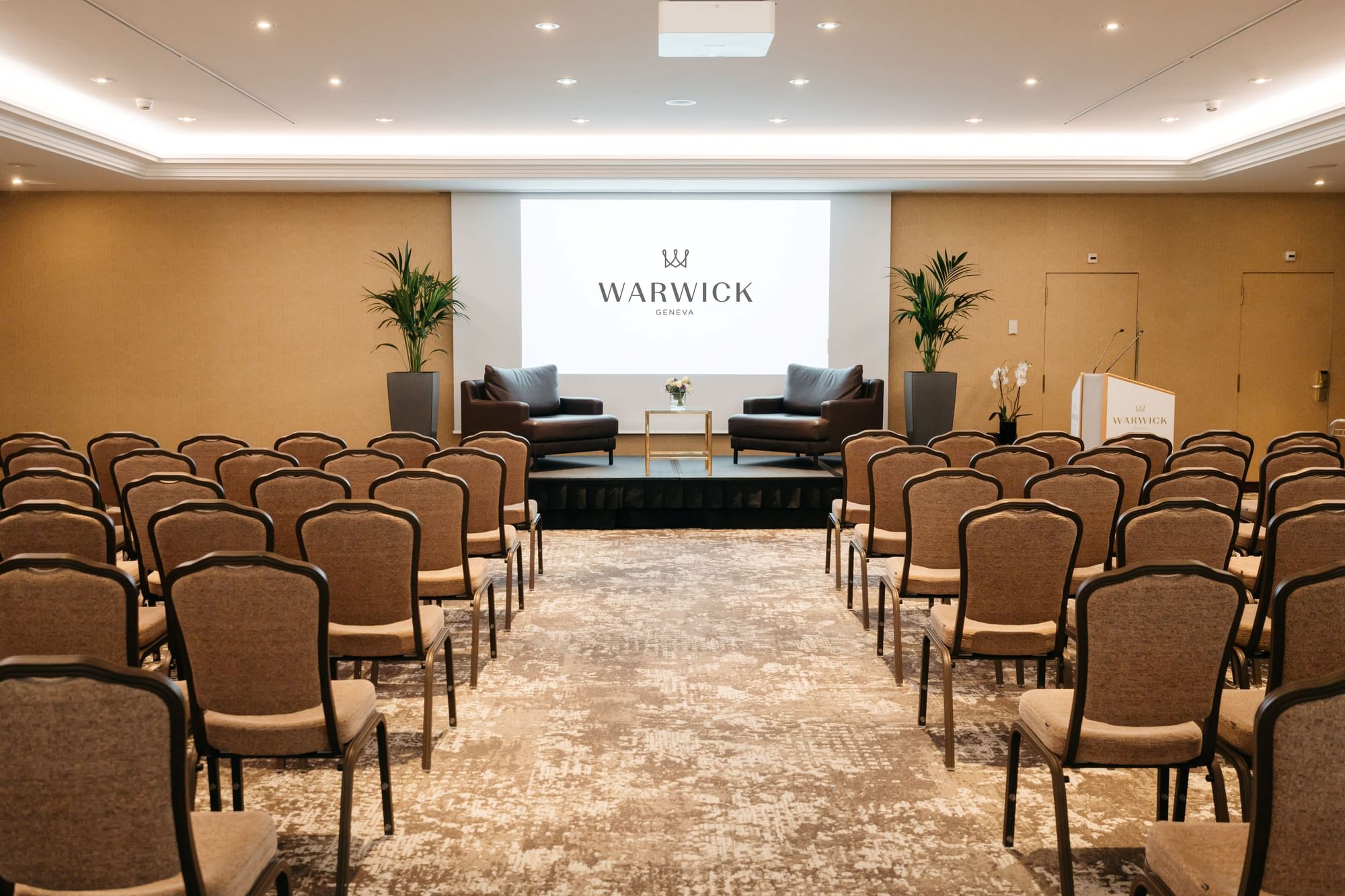 Theatre-type chair arrangement in Mont-Blanc + Jura at Warwick Geneva