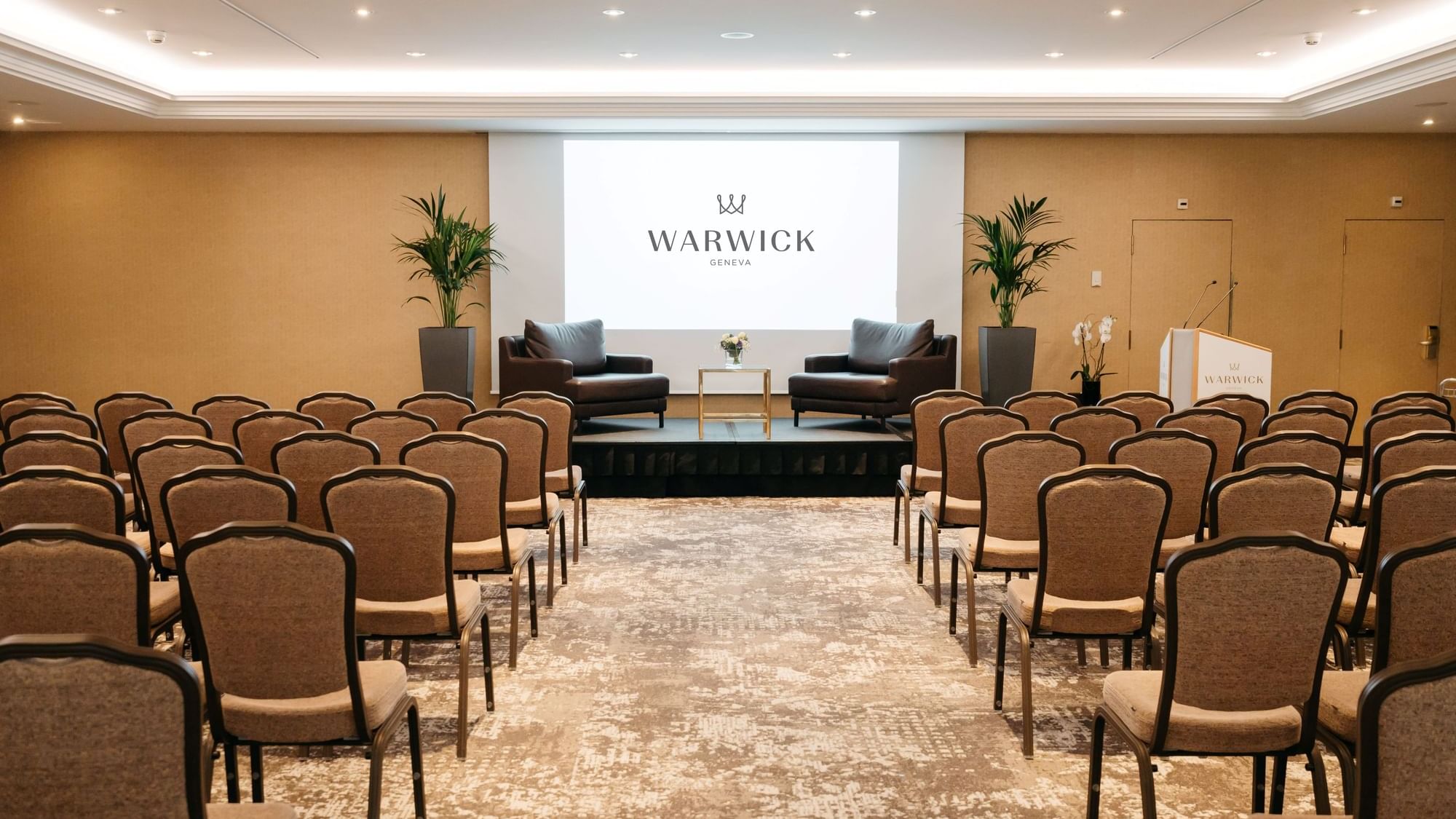 Theatre-type chair arrangement in Mont-Blanc + Jura at Warwick Geneva