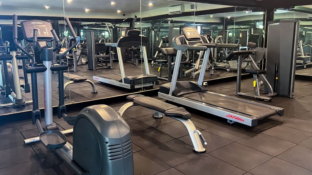 Fitness Centre with various equipment and mirrors at Tokatoka Resort Nadi Fiji International Airport.