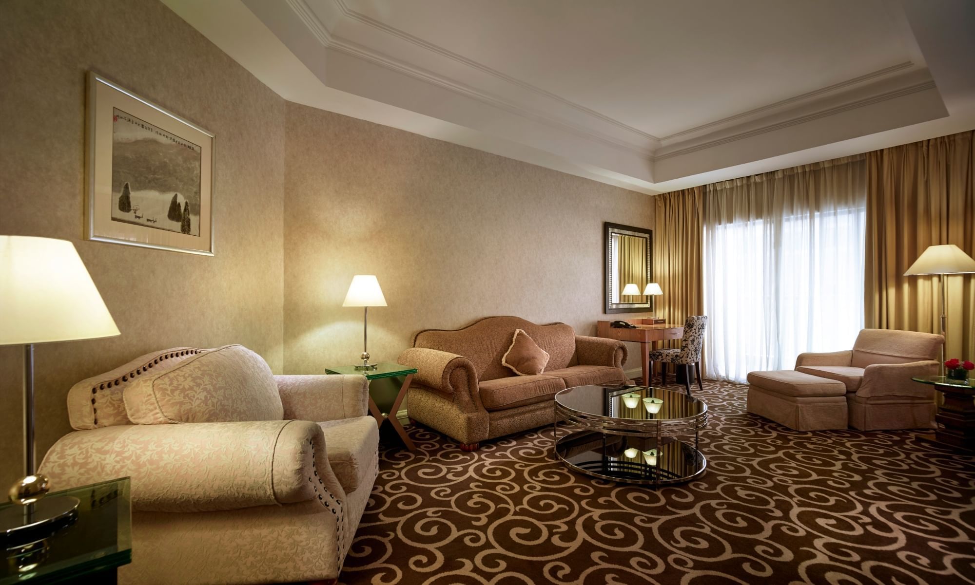 Spacious living area of Classic Suite at Sunway Putra Hotel