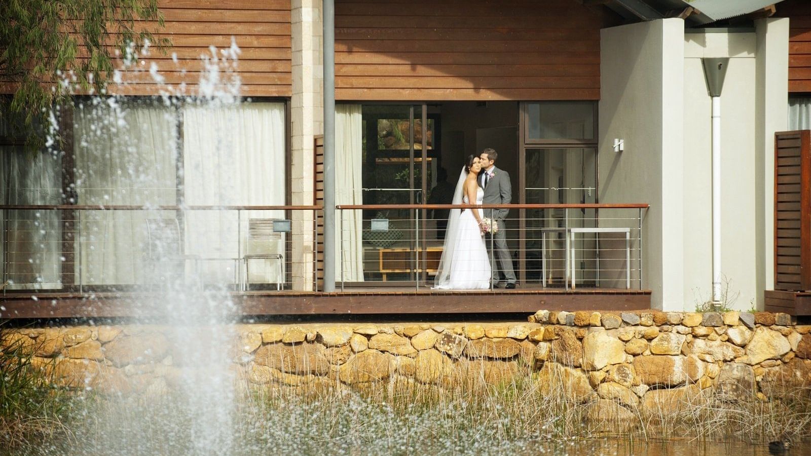 Bride & groom at Pullman Bunker Bay Resort