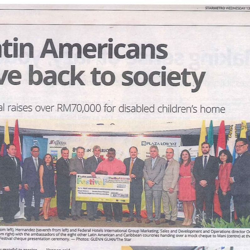 Latin American gives back to Society article at Kuala Lumpur