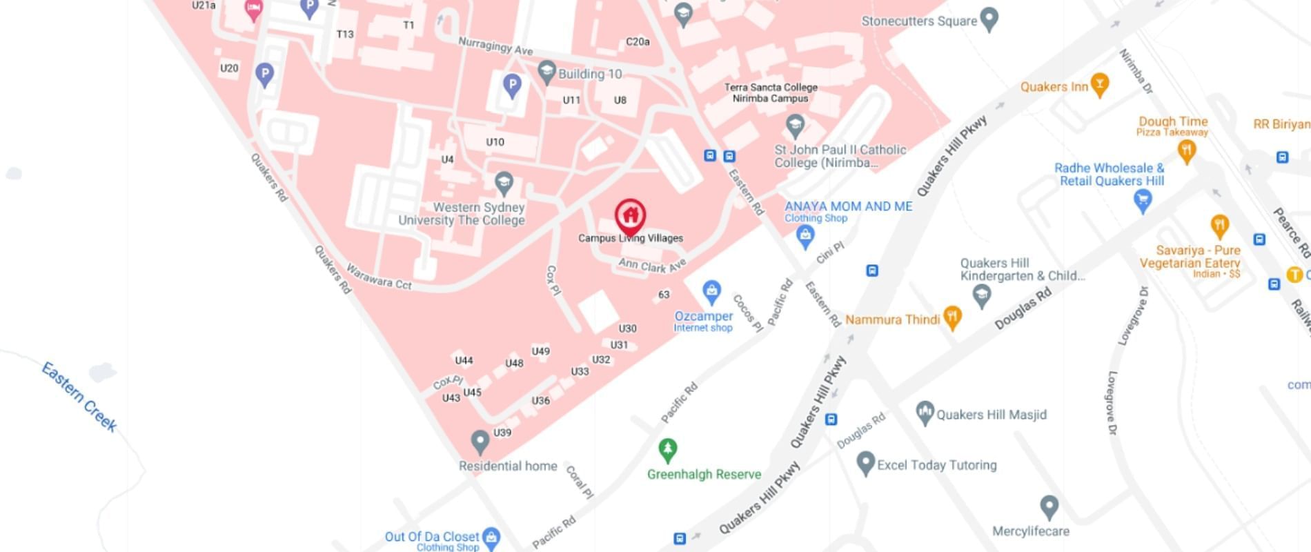 Western Sydney University Nirimba Village Map