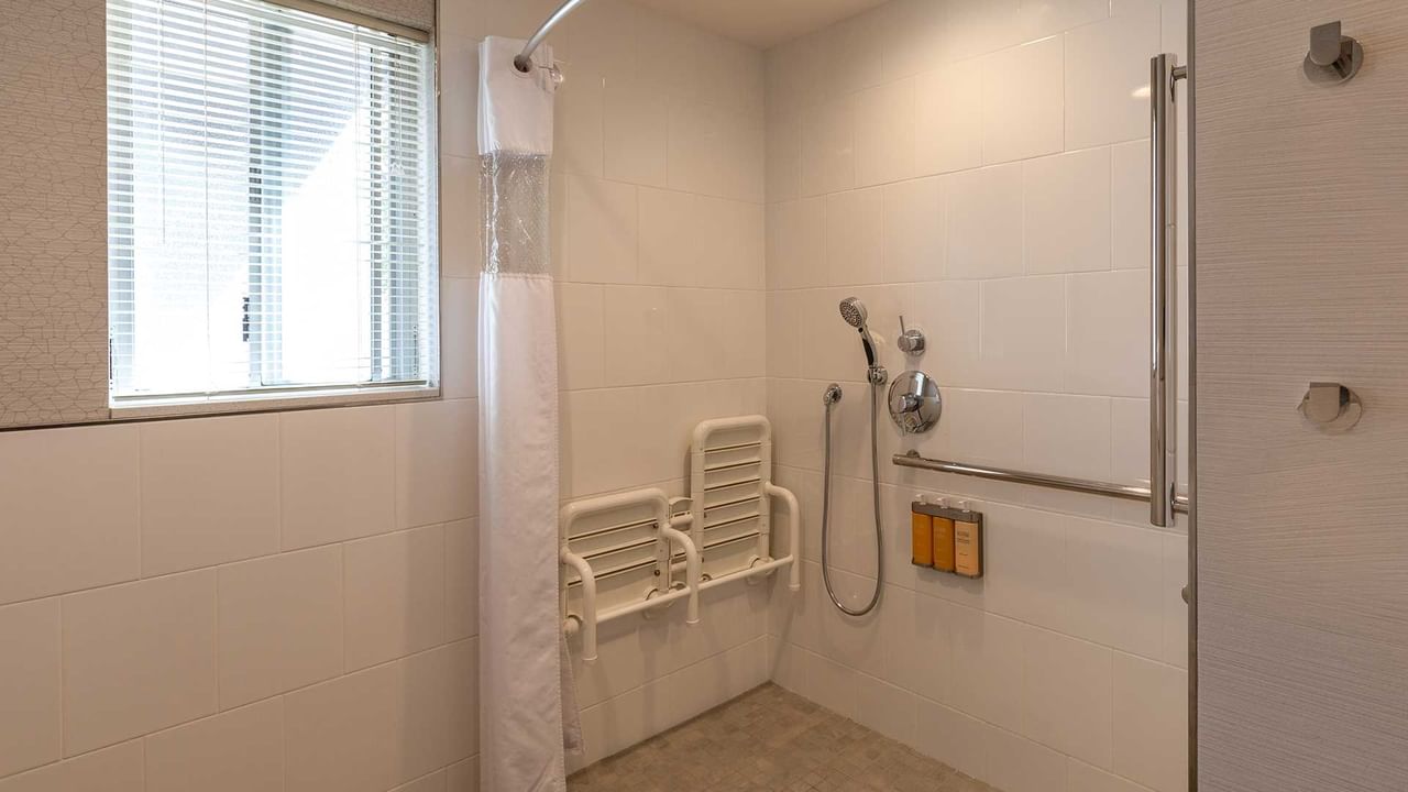 Coast Accessible Two Queens with Garden View - Shower with grab bars
