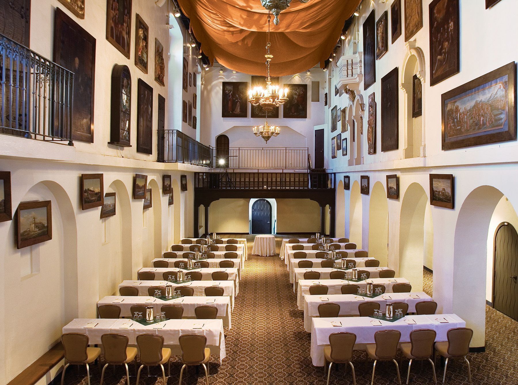 Classroom setup in a meeting room at Mission Inn Riverside