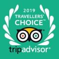 Logo of 2019 Travelers Choice TripAdvisor at One Farrer Hotel