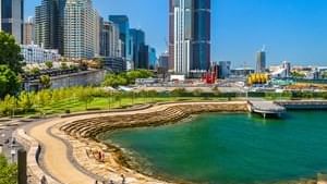 Aerial view of Barangaroo near Sebel Quay West Suites Sydney