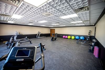 workout equipment in a hotel gym