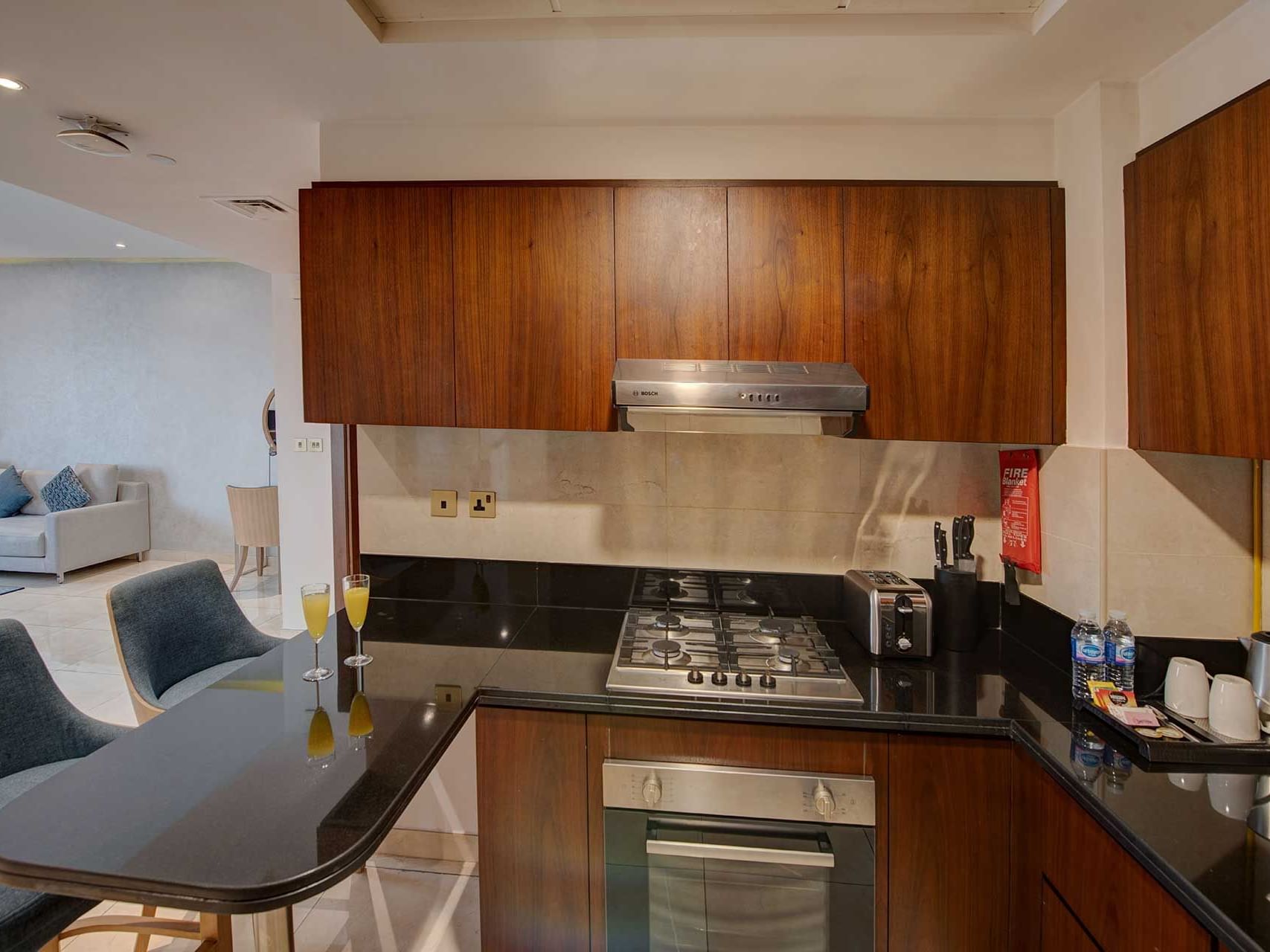 Kitchen at Suha Creek Hotel Apartments
