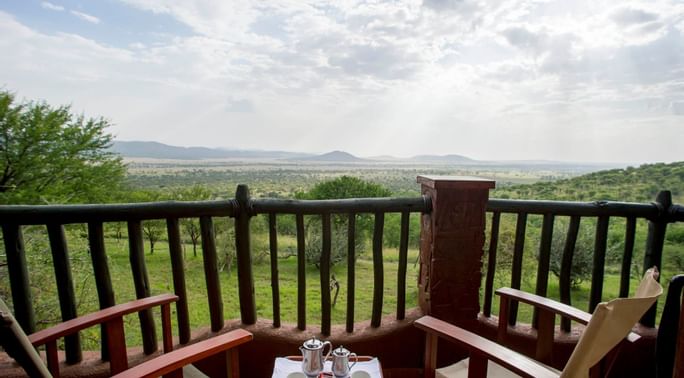 The Balcony in standard Room at Serengeti Serena Safari Lodge