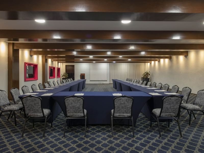 U-shaped meeting room set up in CID at Gamma Hotels