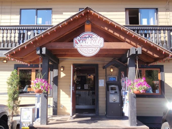 Southside Diner exterior with flower deco at Blackcomb Springs Suites