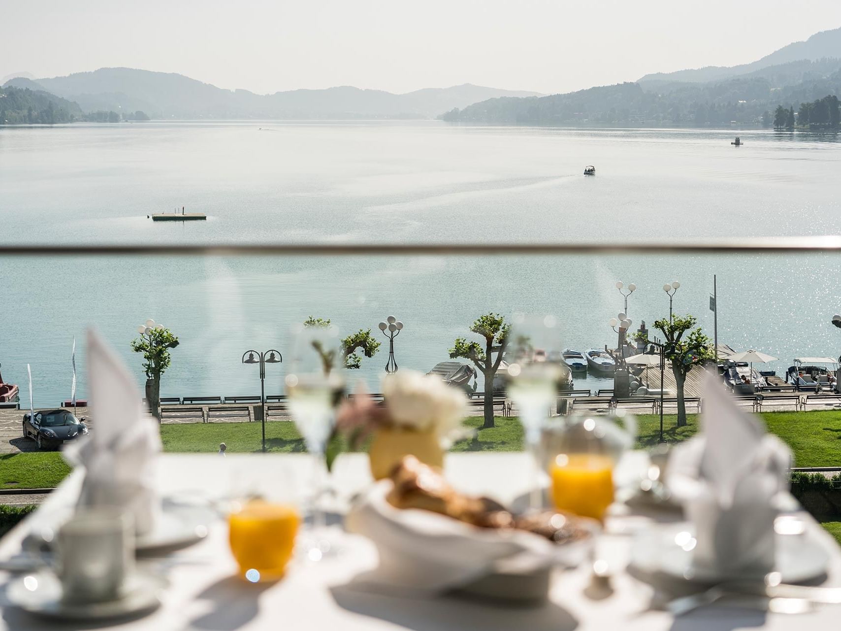 Sea view from a breakfast table at Falkensteiner Hotels