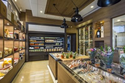 fresh food and drinks in a store