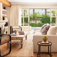 Living area in Three-bedroom luxurious villa at Marbella Club