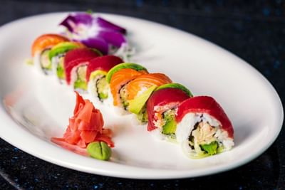 Sushi dish served in restaurant at Innovation Hotel