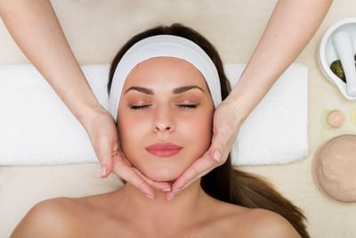 woman getting facial