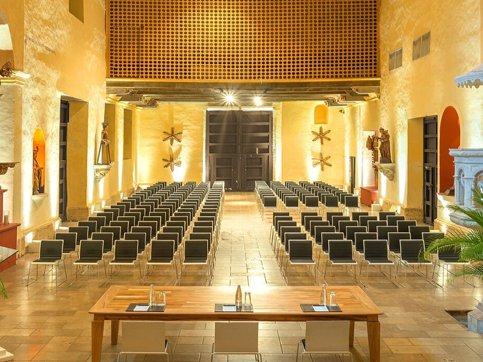 Classroom meeting setup in The Chapel at Hotel Charleston