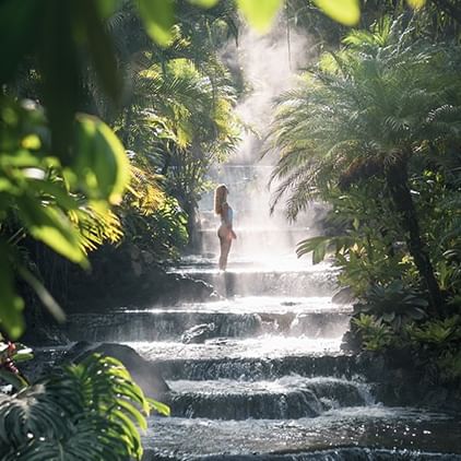 Rainforest resort with hot springs