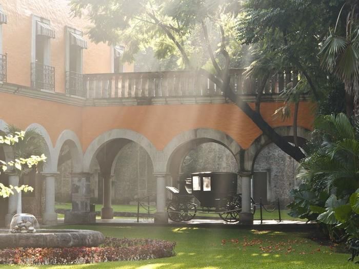 Sun touched garden with a fountain at FA Hotels & Resorts