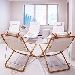 relaxing chairs at Serenity Spa in Revelstoke