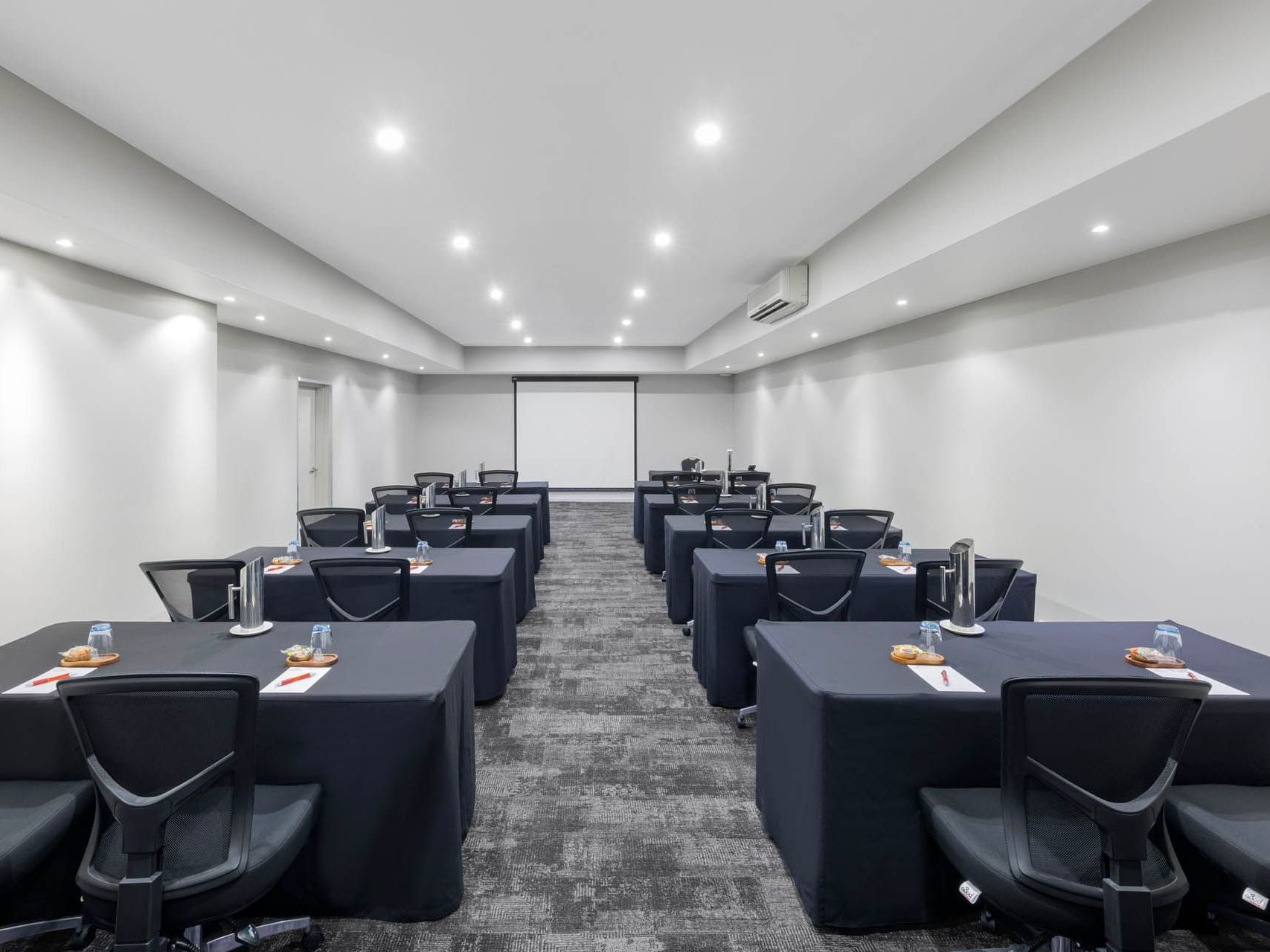 Classroom type set-up in Chancellor Three at Grand Chancellor Melbourne