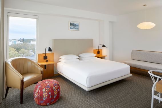 Bed & lounge area in Guest Room, 1 King at The Sarasota Modern
