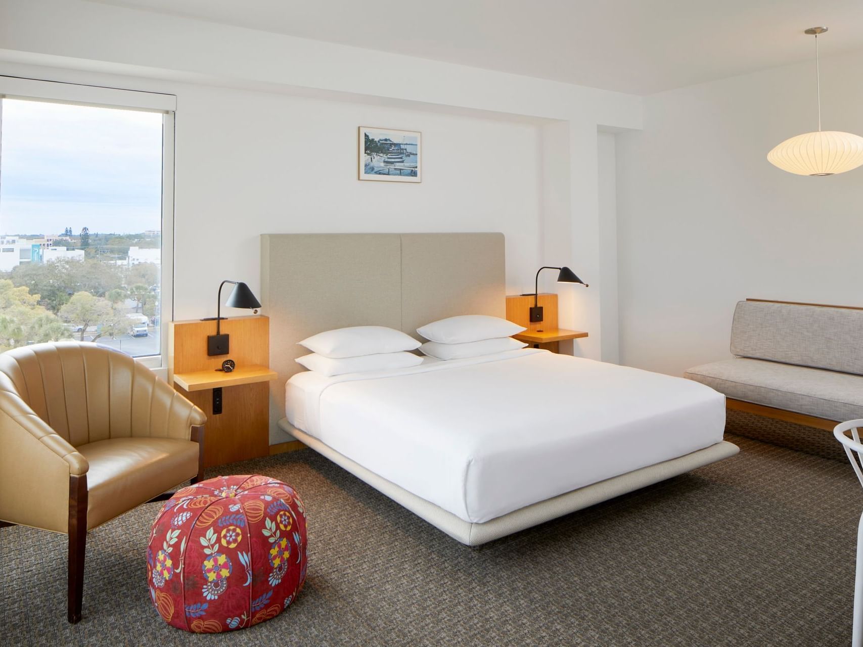 Bed & lounge area in Guest Room, 1 King at The Sarasota Modern