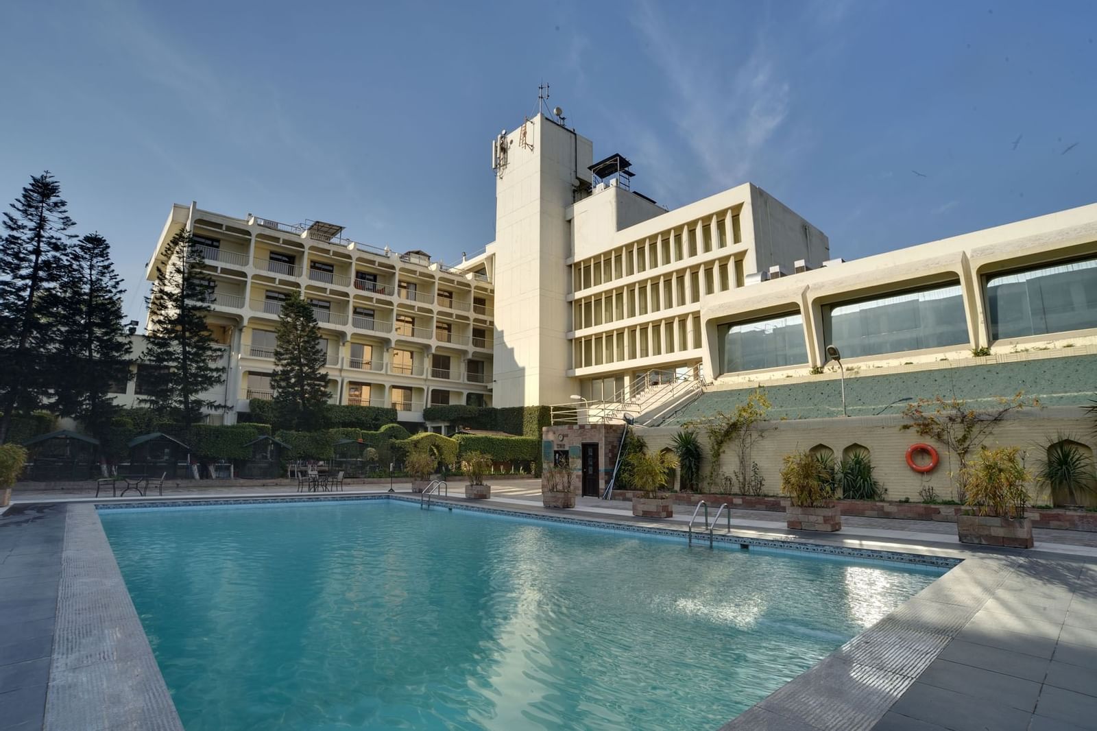 Exterior view of the Peshawar Serena Hotel & pool area