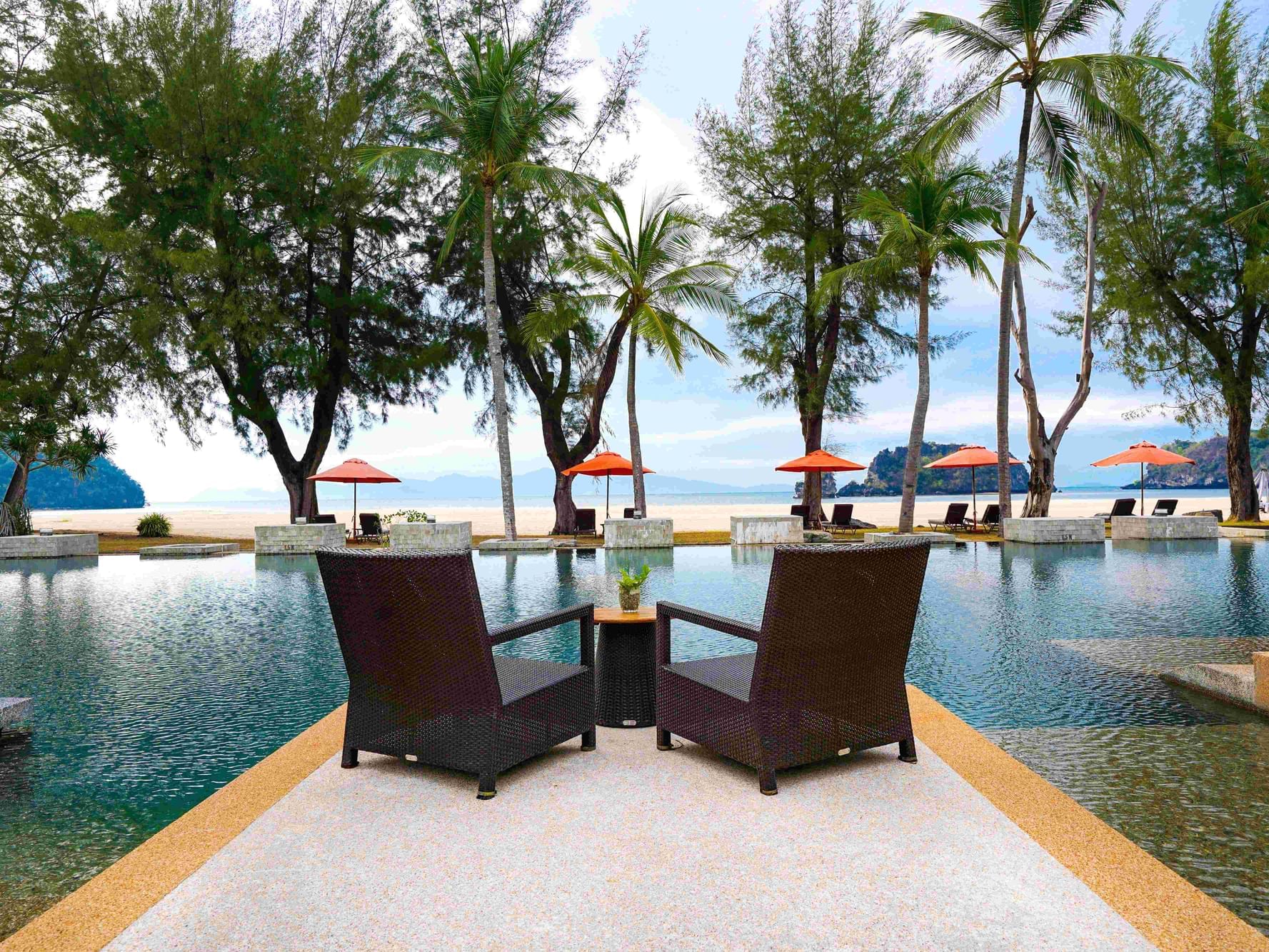 Two Loungers by the Adult Pool at Tanjung Rhu Resort Langkawi