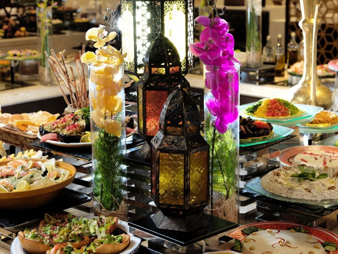 Traditional dishes for Iftar Buffet at an Exclusive Ramadan Iftar Offers in Dubai.