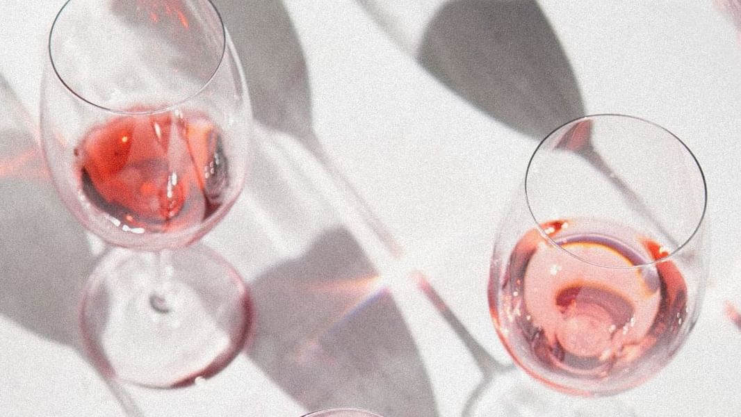 Close-up of champagne glasses on a table at Novotel Sunshine Coast Resort