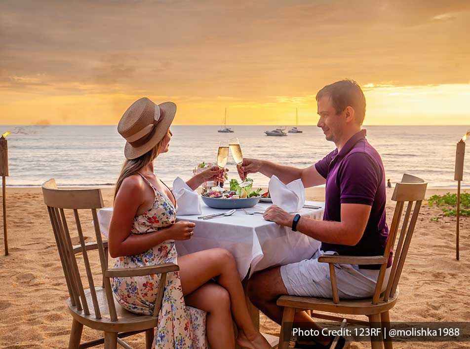 beautiful lovely couple having romantic date at the beach - Grand Lexis PD