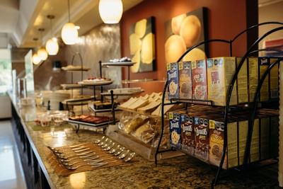 Close-up on Flakes served in buffet at Araiza Hotel Hermosillo