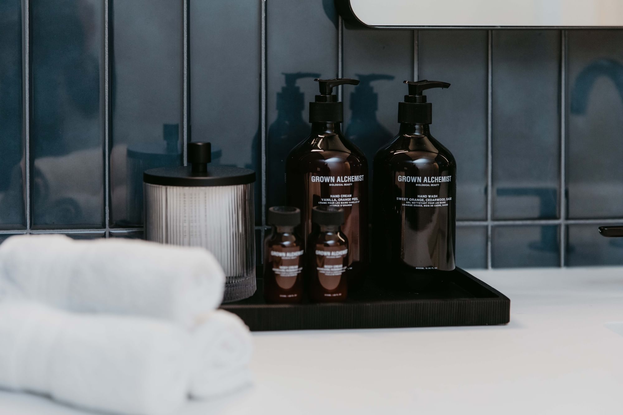 Grown Alchemist bath products in the Poliform Penthouse suite