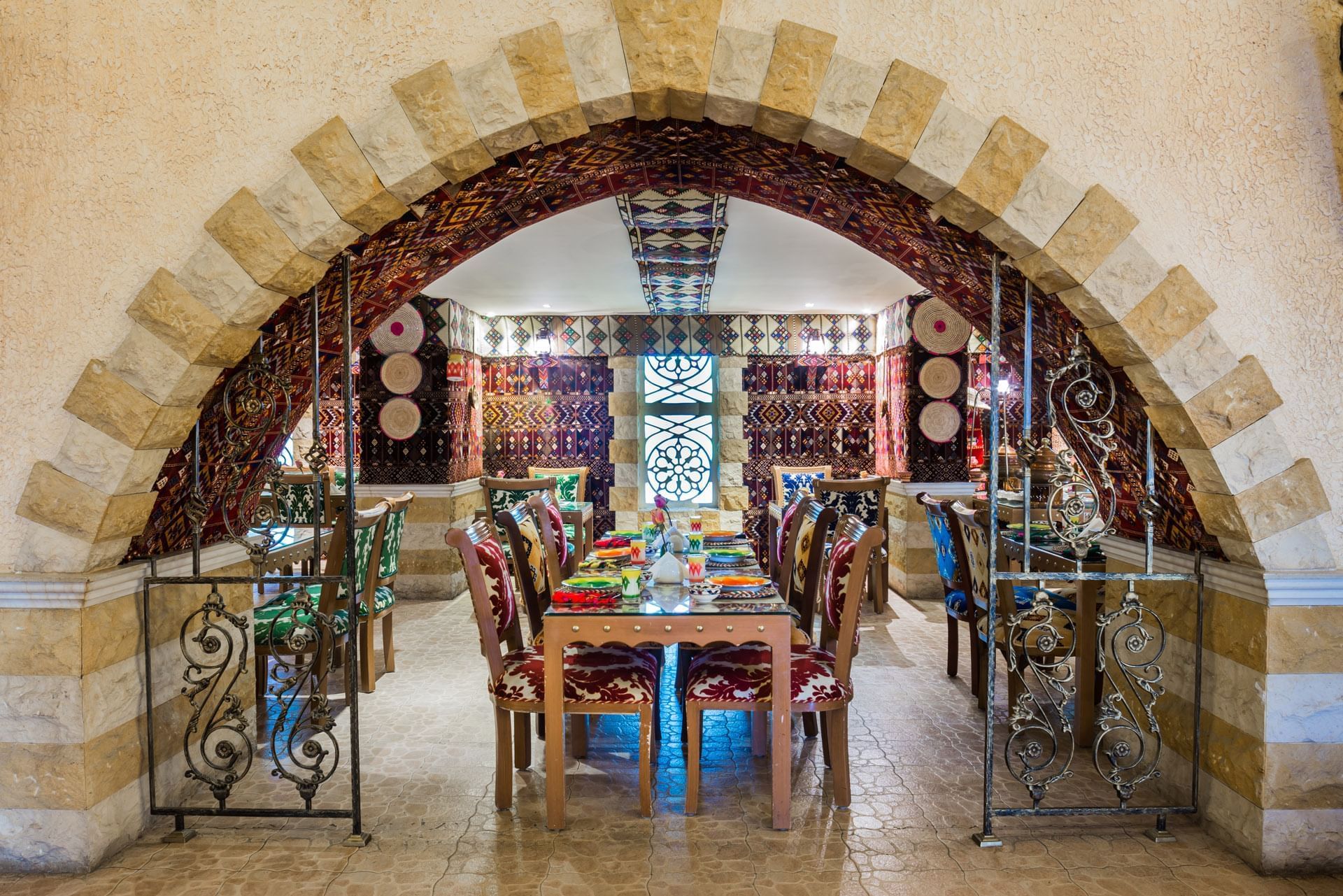 Dining table setup in Andalusia Restaurant at Mena Andalusia