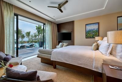 Empress Beach Villa bedroom with kingbed at The Danna Langkawi