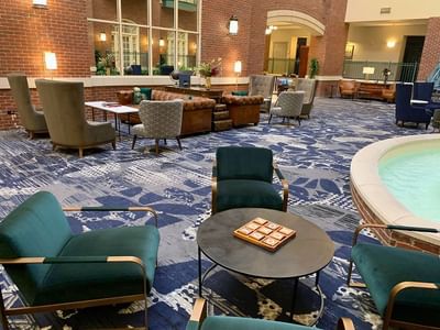 Overview of renovated atrium at Hotel at Old Town