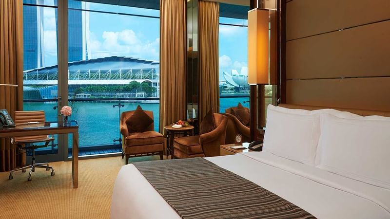 Bay View Room with king bed at the Fullerton Bay Singapore