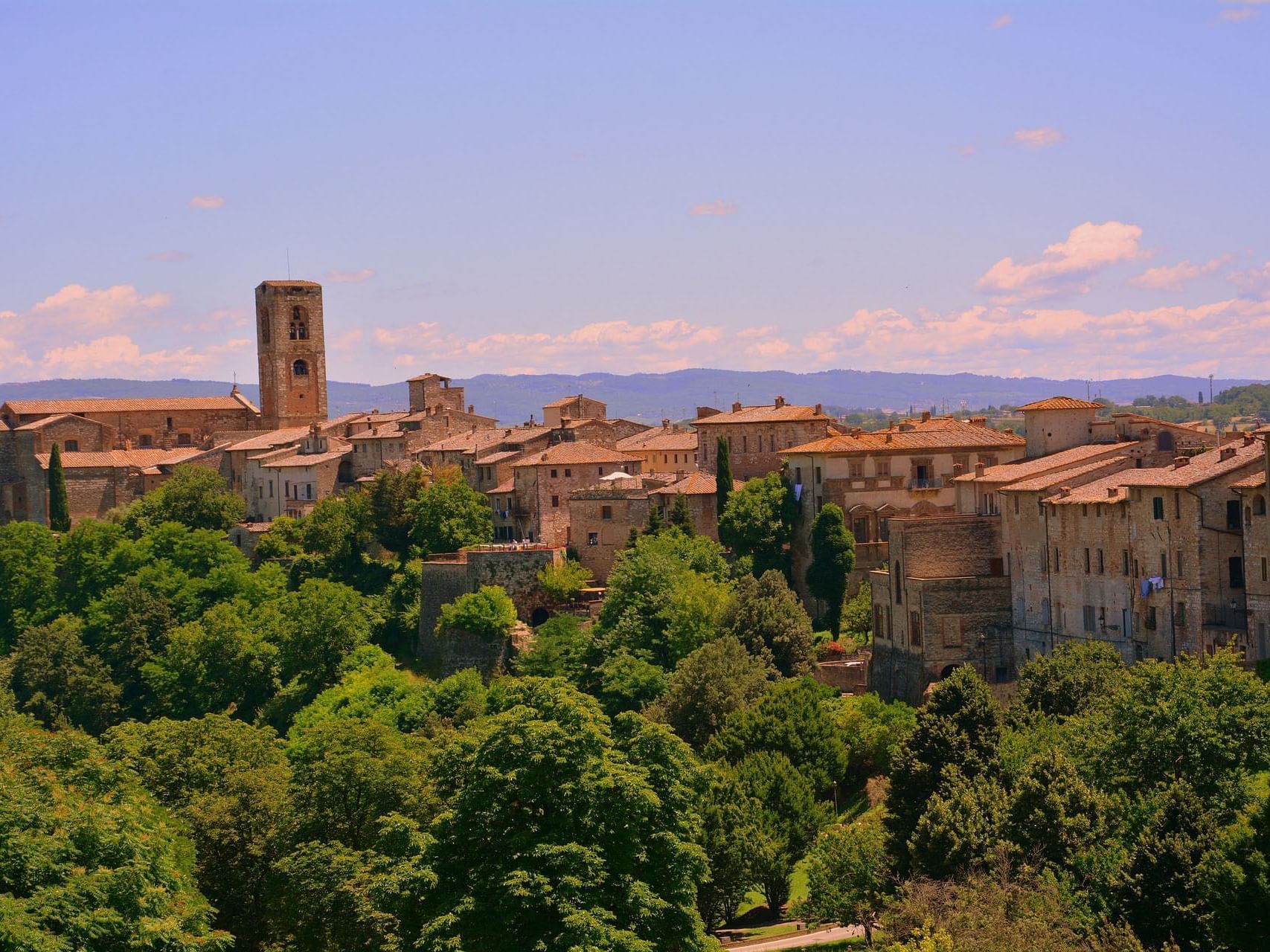 Aerial view of Val d'Elsa near Precise House Montaperti Siena