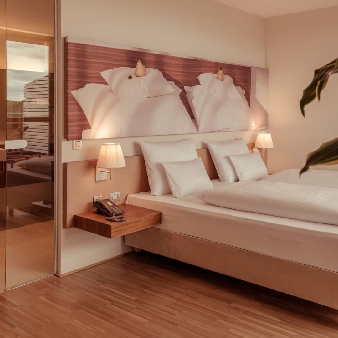 Comfy bed in Balance Suite at Falkensteiner Balance Resort
