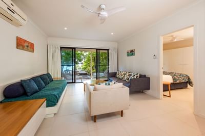 Beach House lounge & living room at Heron Island Resort