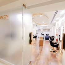 The entrance & sign of The Salon spa at Palazzo Versace Dubai