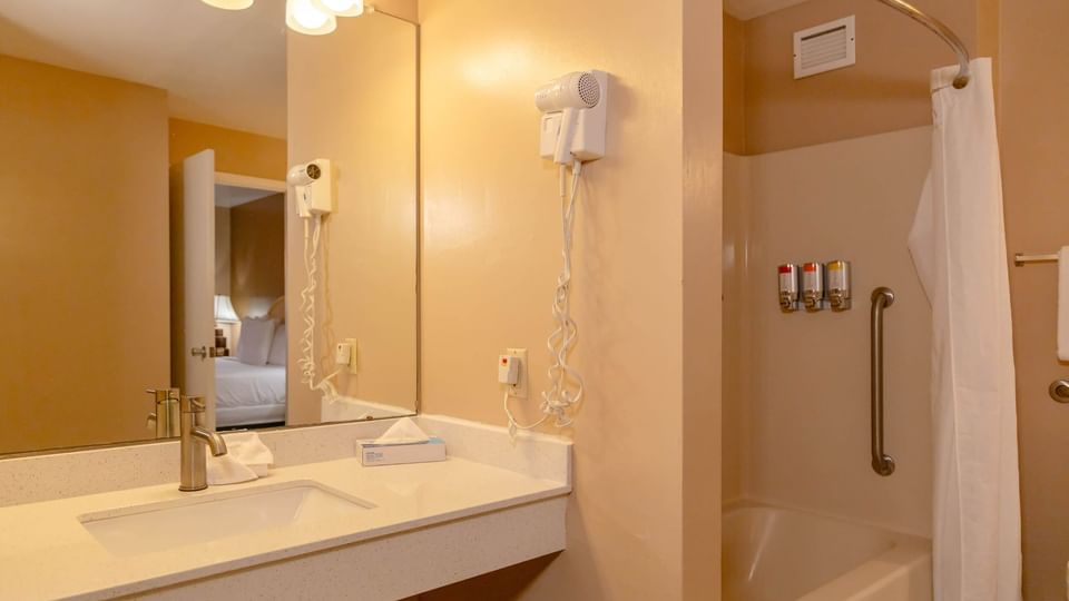 Bathroom of One-Bedroom Accessible Suite at Brigantine Beach