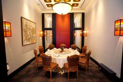 Private dining area in restaurant at Hanoi Daewoo Hotel